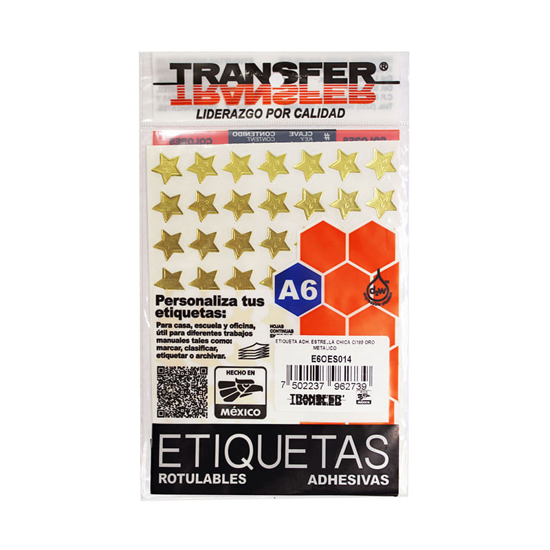 ETIQUETA ESTRELLA CHICA ORO METALICO