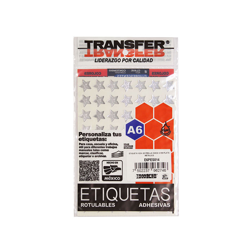 ETIQUETA ESTRELLA CHICA PLATA METALICO