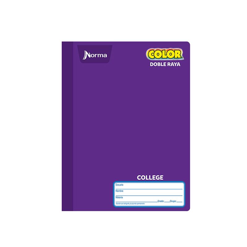 CUADERNO COSIDO COLLEGE 100H D/R NORMA COLOR