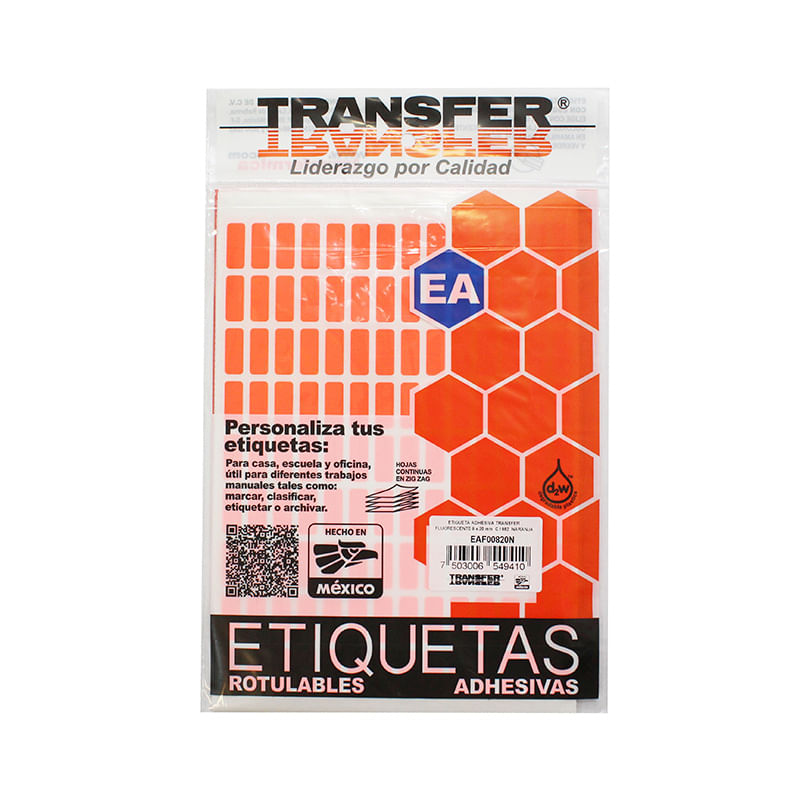 ETIQUETA FLUORESCENTE  8X20 MM NARANJA