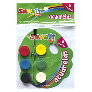 ACUARELA INFANTIL CON 6 PASTILLAS SMARTY