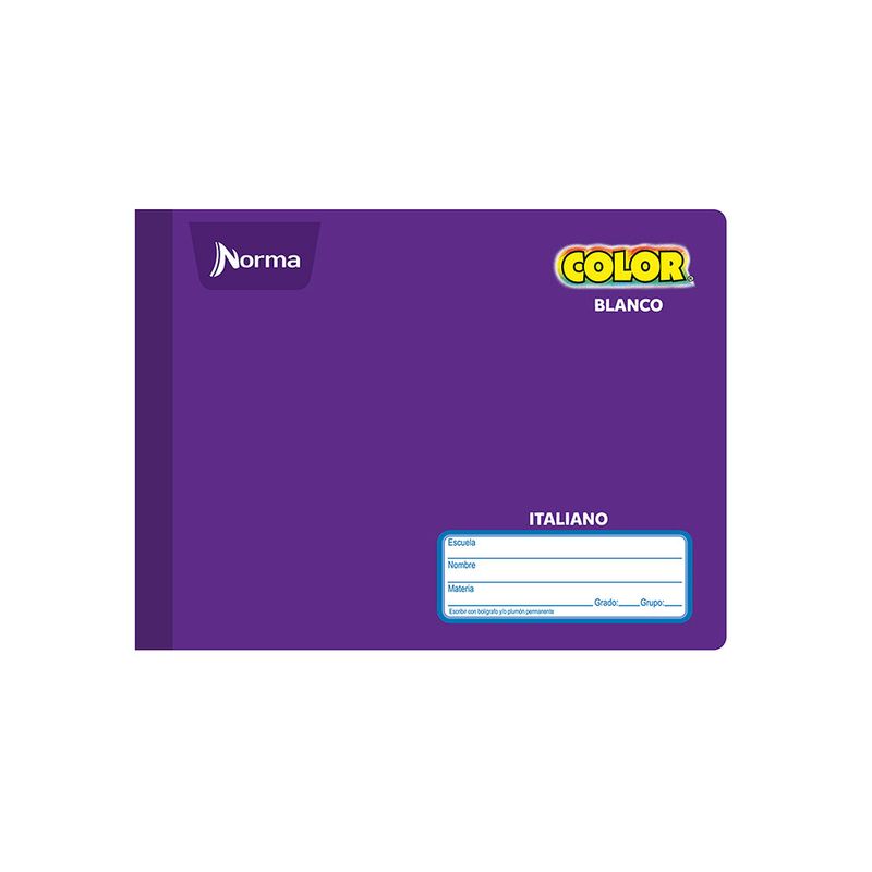 CUADERNO COSIDO ITAL 100H BLANCO NORMA COLOR