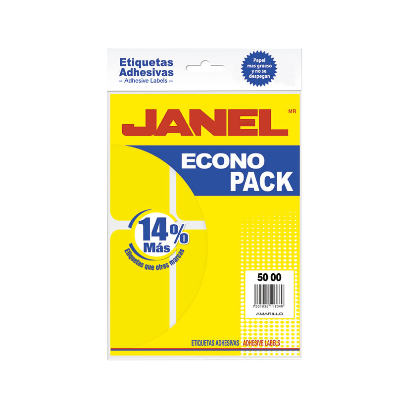 ETIQUETA FLUORESCENTE ECO PACK AMARILLO No25 50X100 C/48