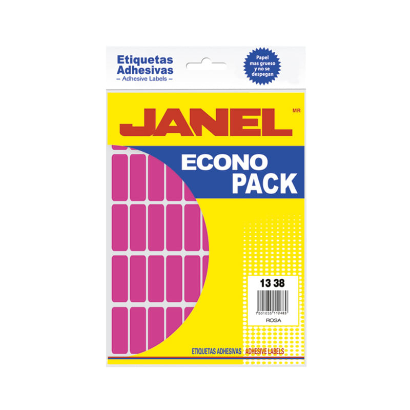 ETIQUETA FLUORESCENTE ECO PACK ROSA No6 13X38 C/400
