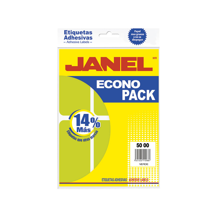 ETIQUETA FLUORESCENTE ECO PACK VERDE No25 50X100 C/48