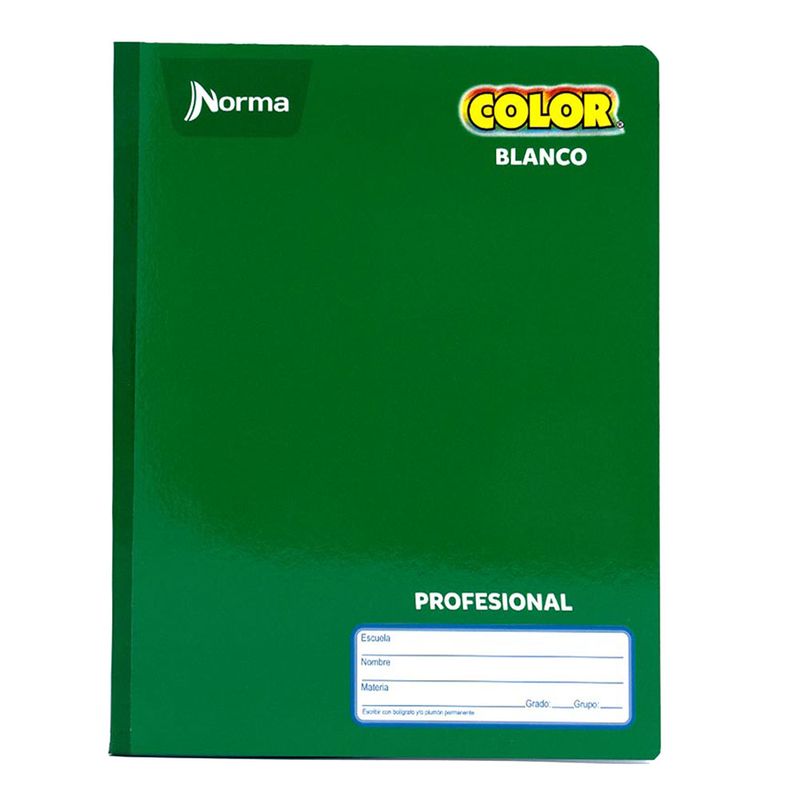 CUADERNO COSIDO PROFESIONAL 100H BLANCO NORMA COLOR