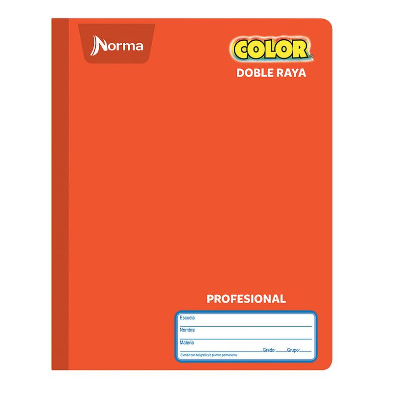CUADERNO COSIDO PROFESIONAL 100H D/R NORMA COLOR