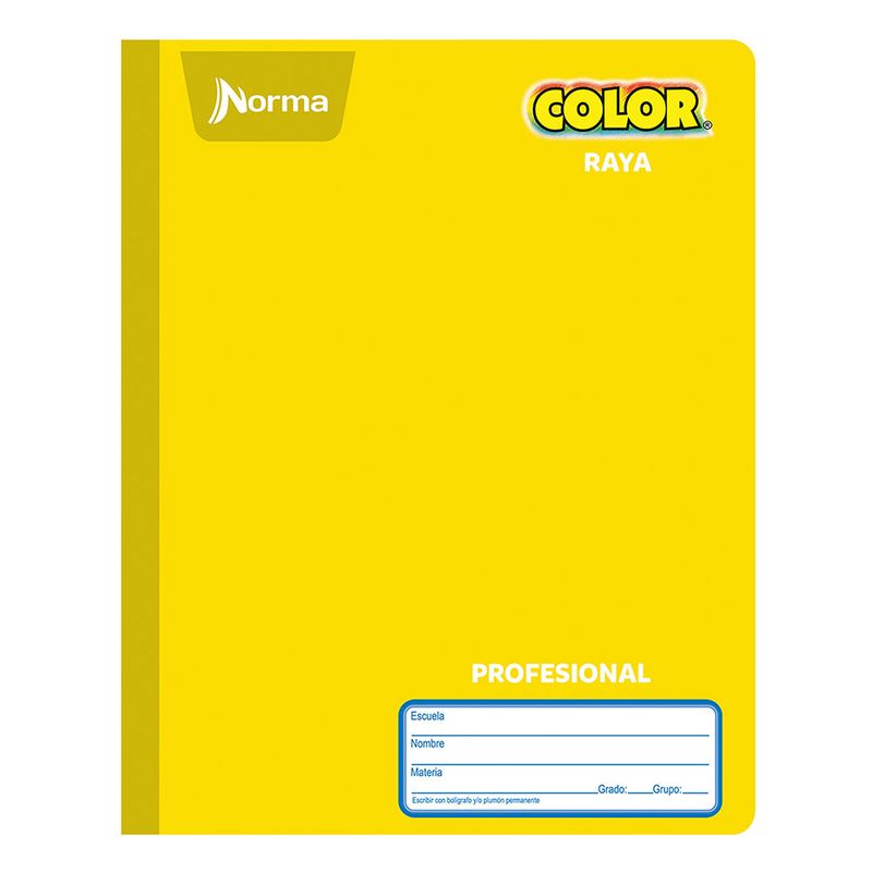 CUADERNO COSIDO PROFESIONAL 100H RAYAS NORMA COLOR