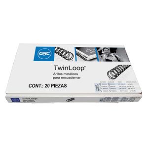 Arillo Metalico 1/4 Negro 20Pzas Twin Loop P7229