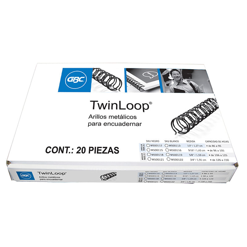ARILLO METALICO 3/4" NEGRO 20PZAS TWIN LOOP