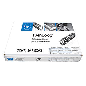 Arillo Metalico 5/8 Negro 20Pzas Twin Loop P7235