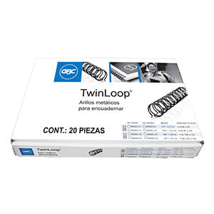 Arillo Metalico 9/16 Negro 20Pzas Twin Loop P7234