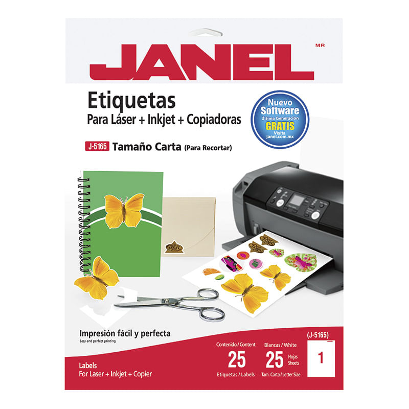 ETIQUETA LASER 108 BLANCA CARTA CON 25 HJS