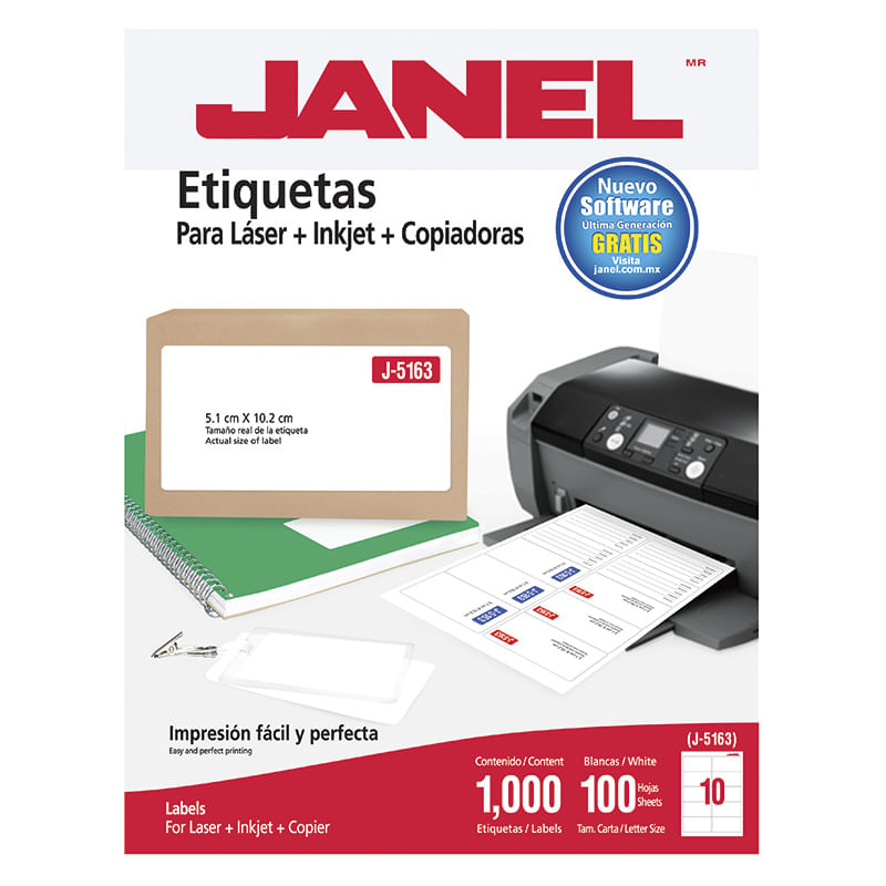 ETIQUETA LASER 109 BLANCA 2"X4" PTE CON 100 HJS
