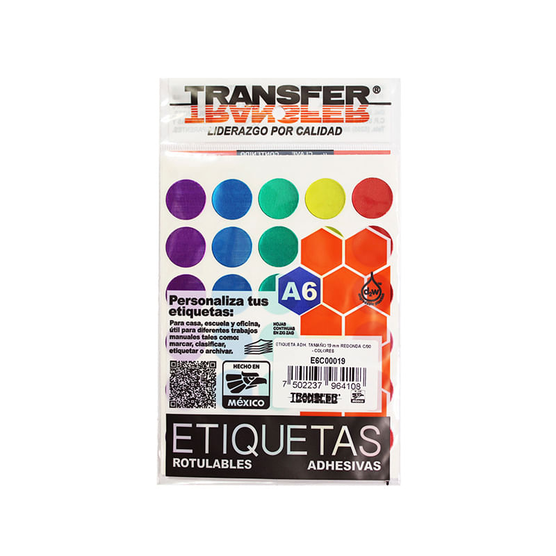 ETIQUETA REDONDA 19MM COLORES