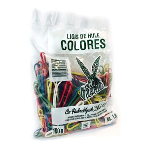 Liga Hule Colores Surtidos #18 Bolsa 100Grs 18