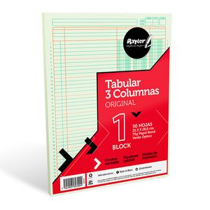 Block Tabular 3Col C/Conc Carta C/50H 05Ta03Cob1