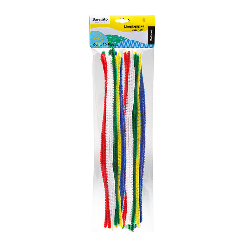 LIMPIAPIPAS COLORES SURTIDOS C/30PZAS