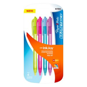 Boligrafo Mediano Retractil Fashion Con 4 Kilometrico 100Rt La3748