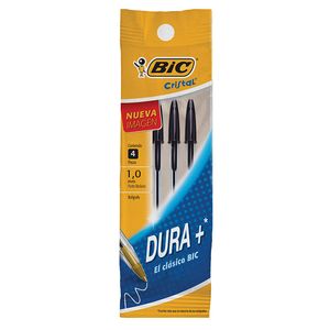 Boligrafo Mediano Stick Negro Con 4 Dura+ Bic 070330354357