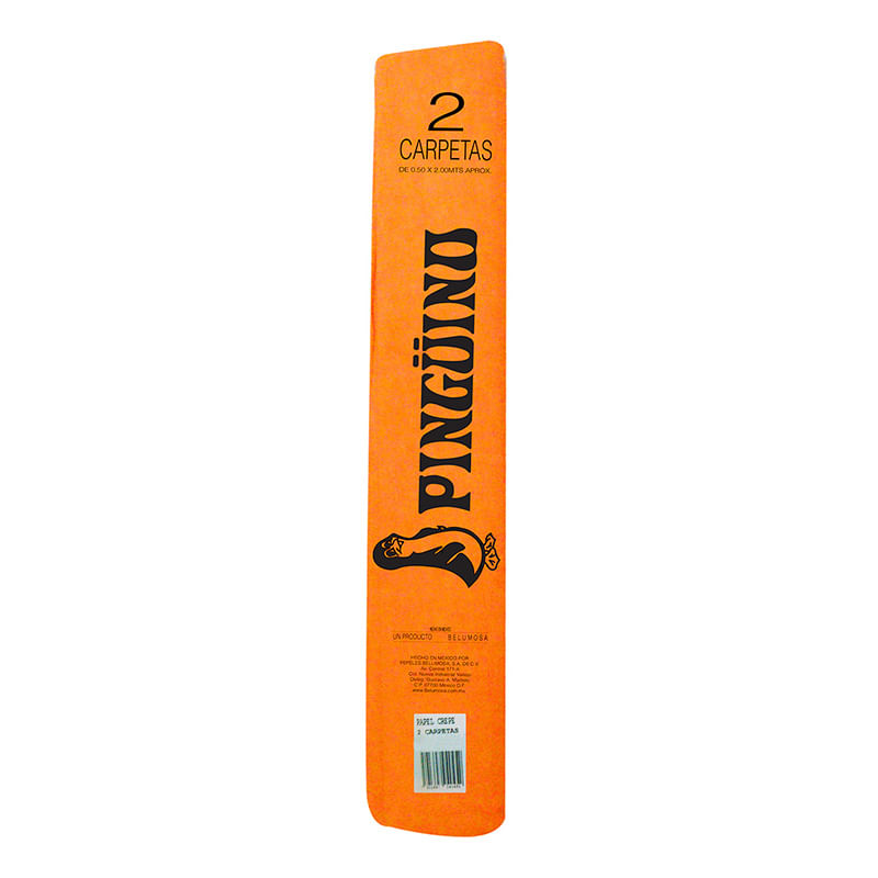 PAPEL CREPE NARANJA 50X190CM CON 2