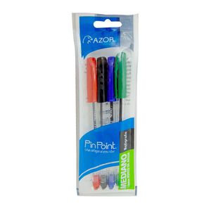 Boligrafo Mediano Stick Pinpoint  C/4 Surtidos 301.6834Cs