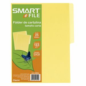Folder Carta Amarillo Con 25 Pzas 23056