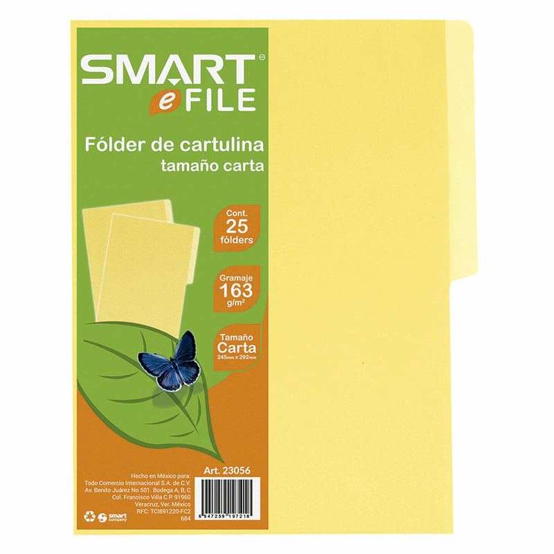 FOLDER CARTA AMARILLO CON 25 PZAS