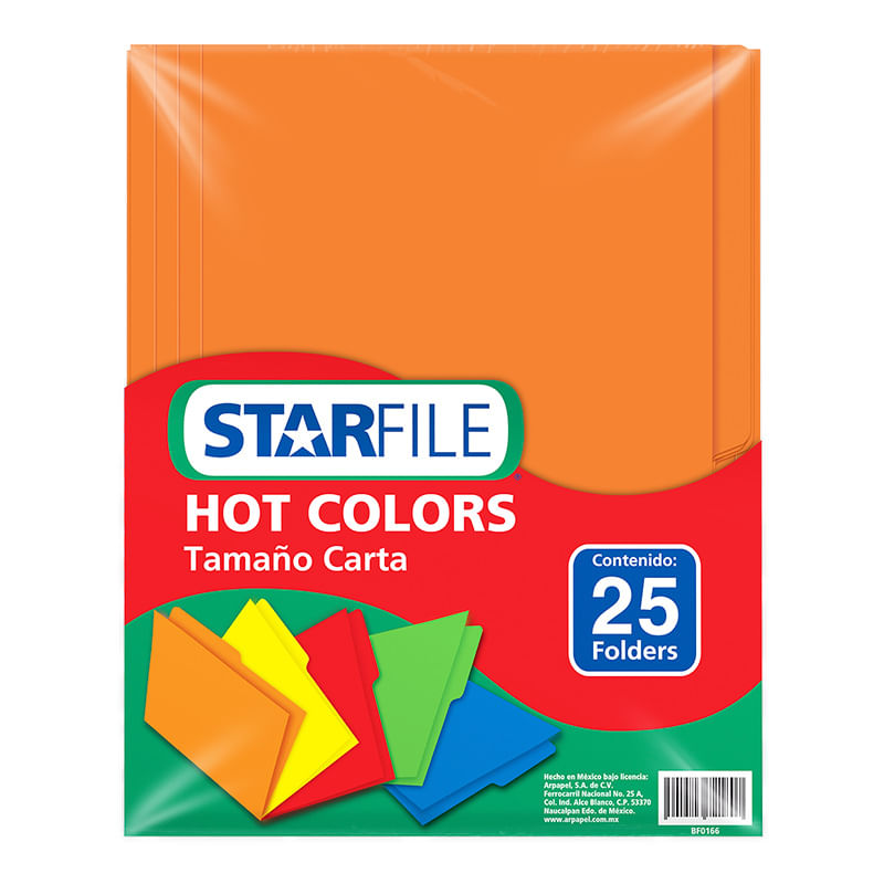 FOLDER CARTA NARANJA CON 25PZAS