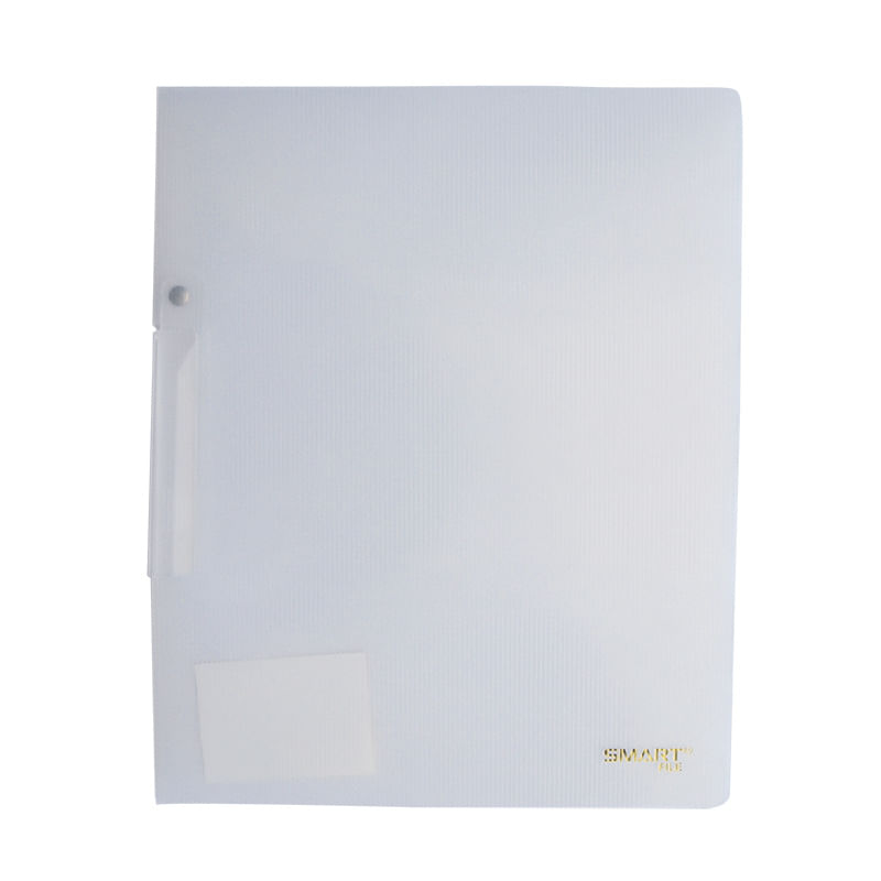 FOLDER CARTA PLASTICO CON CLIP BLANCO TRANSP