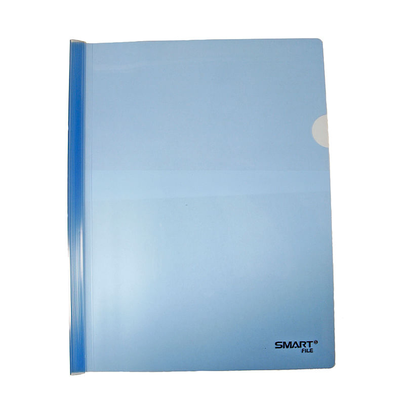 FOLDER CARTA PLASTICO CON COSTILLA AZUL CLARO PAQUETE C/5PZAS