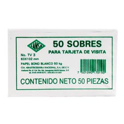 SOBRE BLANCO 50K TARJETA VISITA TV3 CON 50