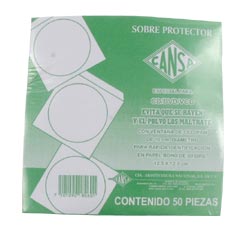 SOBRE BLANCO PARA CD 125X125CMS CON 50PZAS