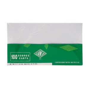 Sobre Carta Blanco Sin Fondo 100 Pzas 502 6 3/4