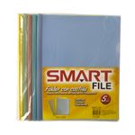 FOLDER CARTA PLASTICO CON COSTILLA COLORES PASTEL C/5PZAS