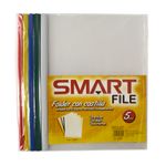 FOLDER CARTA PLASTICO CON COSTILLA COLORES SOLIDOS C/5PZAS