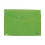 SOBRE BOLSA CARTA CON BOTON HORIZONTAL PLASTICO VERDE LIMÓN SOLIDO