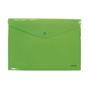 Sobre Bolsa Carta Con Boton Horizontal Plastico Verde Limón Solido 25269