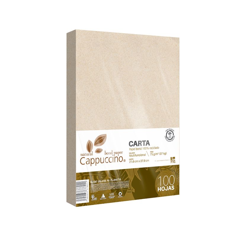 PAPEL NATURAL BOND CARTA CAPPUCCINO 75GRS C/100HJS