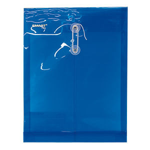 SOBRE BOLSA CARTA CON RONDANA VERTICAL PLASTICO AZUL