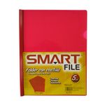 FOLDER CARTA PLASTICO CON COSTILLA ROJO PAQUETE C/5PZAS