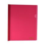 FOLDER CARTA PLASTICO CON COSTILLA ROSA NEÓN TRANSP