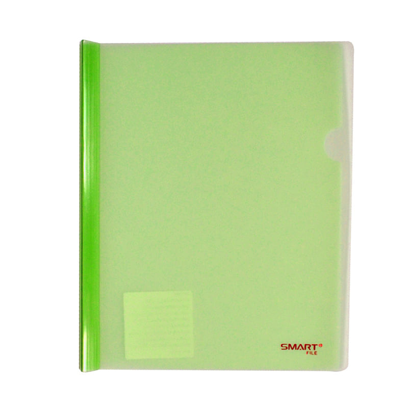 FOLDER CARTA PLASTICO CON COSTILLA VERDE NEÓN TRANSP