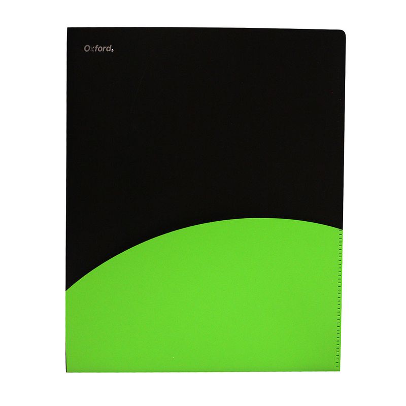 FOLDER CARTA PLASTICO NEGRO/VERDE DOBLE SOLAPA