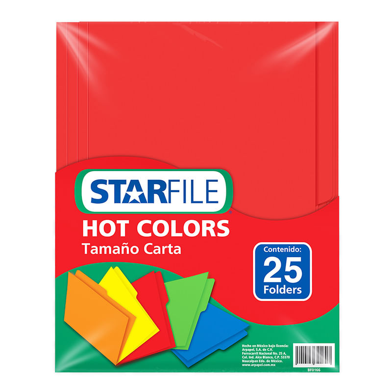 FOLDER CARTA ROJO CON 25PZAS