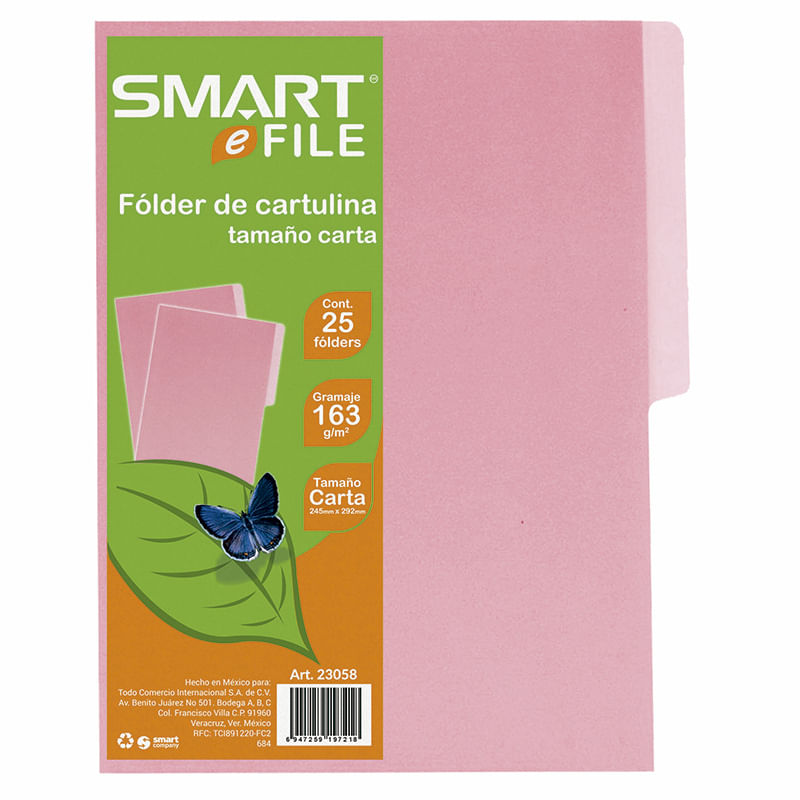 FOLDER CARTA ROSA CON 25 PZAS