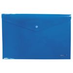 SOBRE BOLSA OFICIO CON BOTON HORIZONTAL PLASTICO AZUL SOLIDO