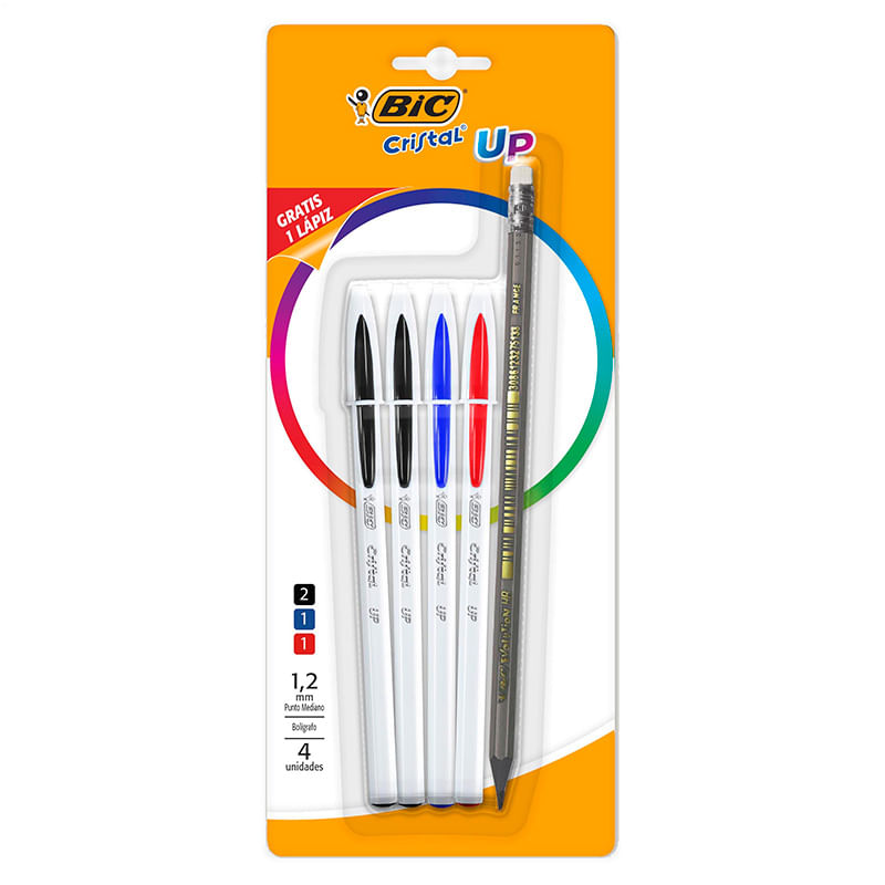 BOLIGRAFO MEDIANO STICK SURTIDOS CRISTAL UP CON 4+1 BIC