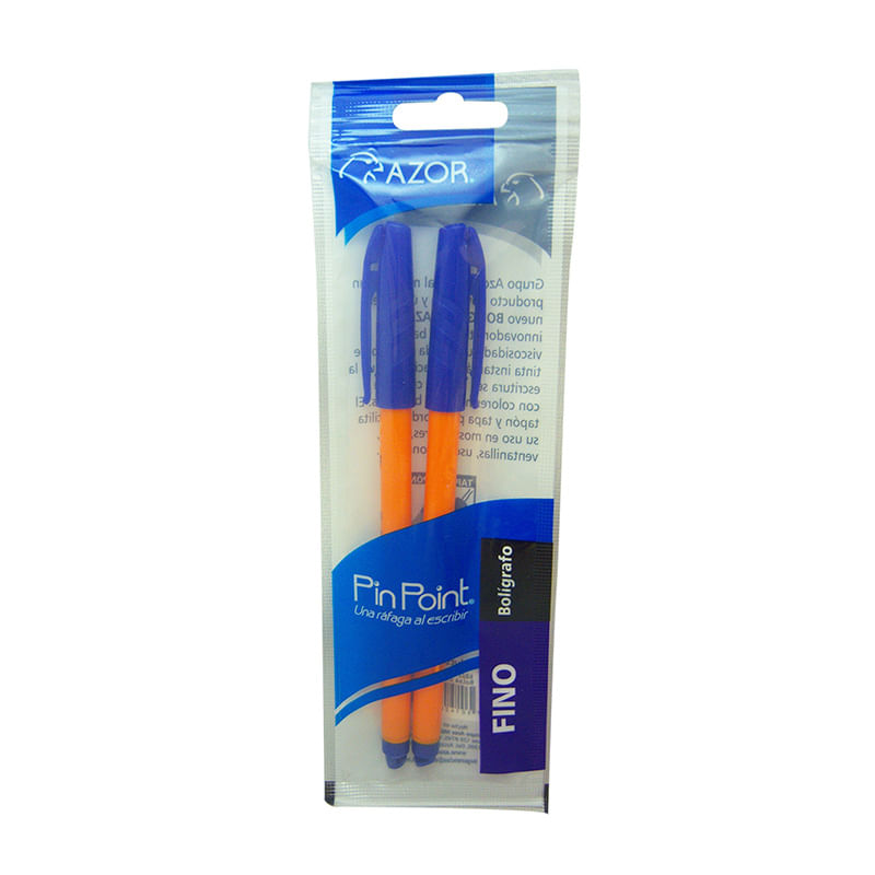 BOLIGRAFO PF AZUL PIN POINT BLT C/2 BARRIL AMARILLO