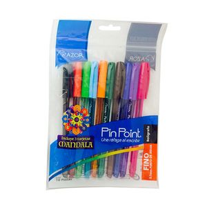 Boligrafo Fino Pin Point Bolsa C/10 Cols Fashion 301.6810